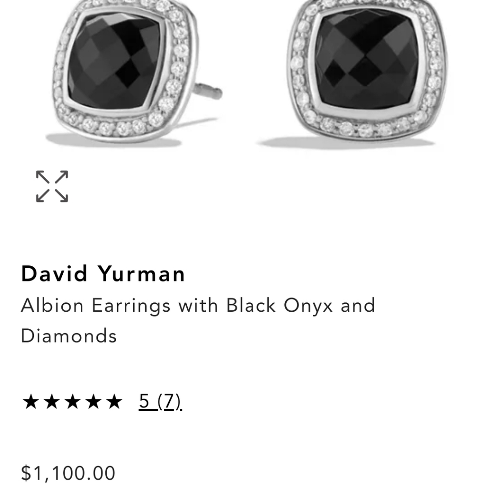 New David Yurman Black Onxy Diamond earrings